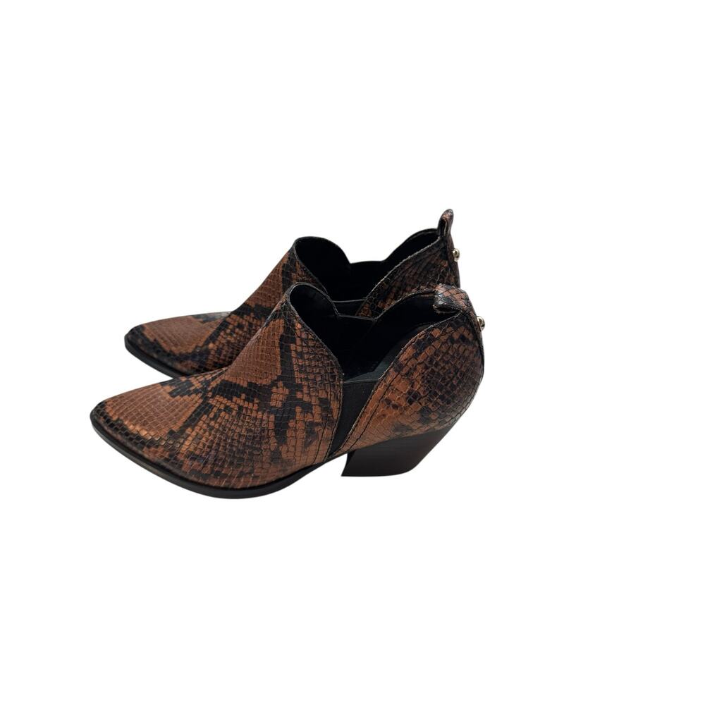 Marc Fisher Python Snake Print Leather Western Ch… - image 5